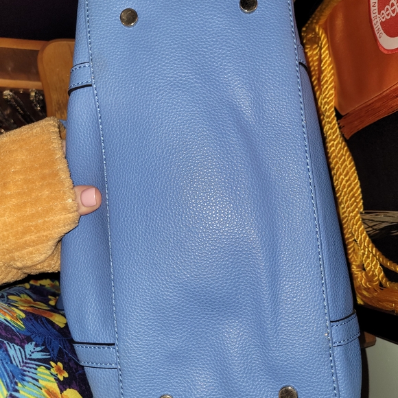 Dana Buchman Blue Leather Handbag - Picture 11 of 13